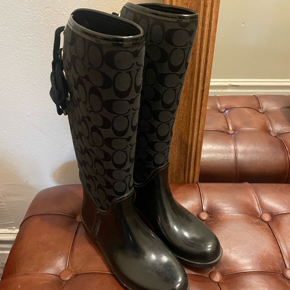 Coach Black Patterned Boots